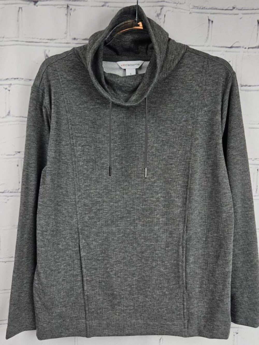 Liz Claiborne Womens S Gray The Glass Slipper Sweatshirt Comfort Casual Minimal